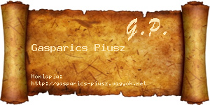 Gasparics Piusz névjegykártya